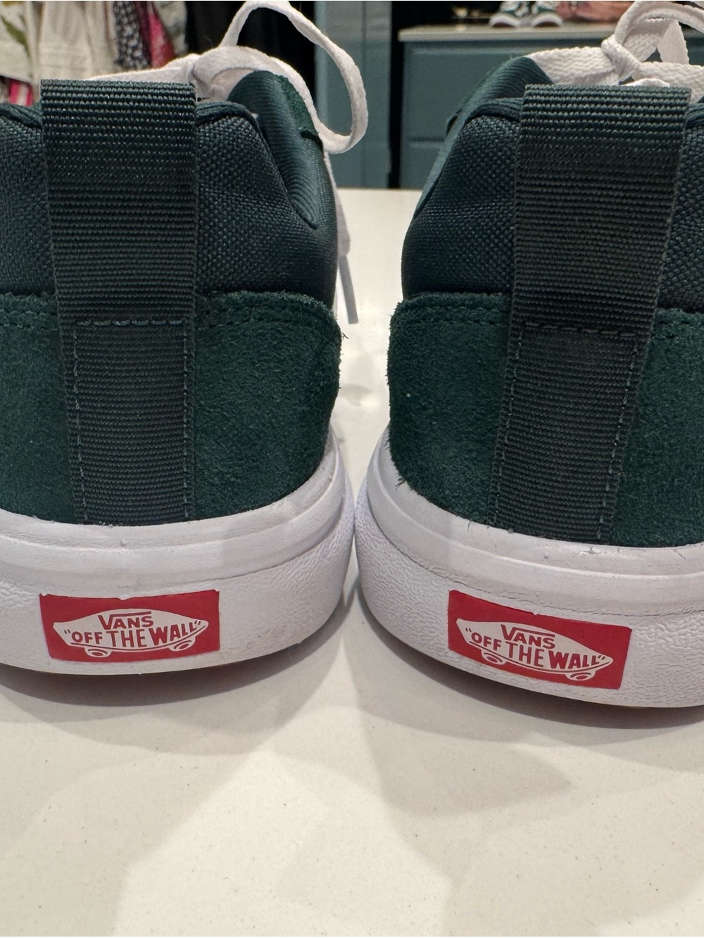Vans Women’s Low-Top Sneakers in Dark Green and White - Picture 3 of 5